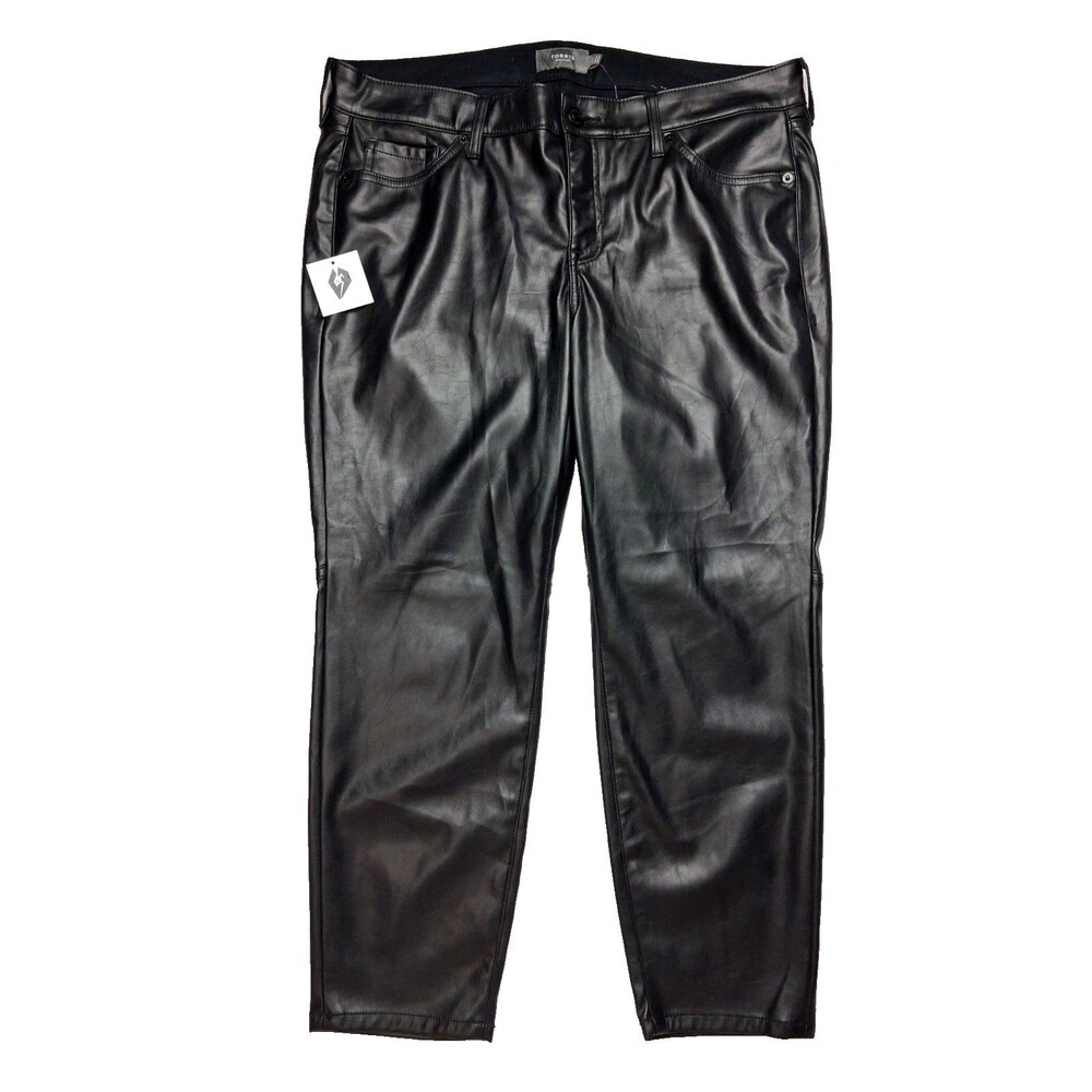 Torrid Women's Vegan Leather Black  Mid Rise Slim Fit Leg Short Pants Size 16S